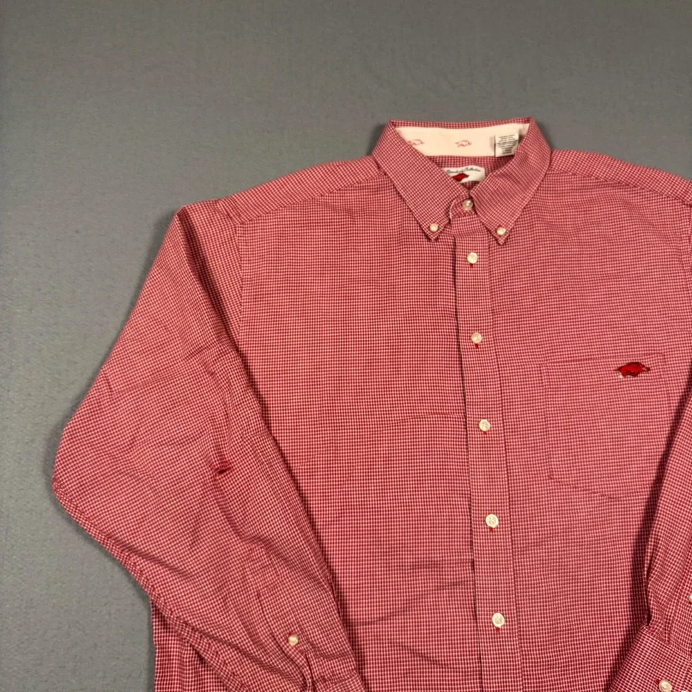 Arkansas Razorbacks XL Red Gingham Button Down Shirt The Razorback Collection - Picture 10 of 13